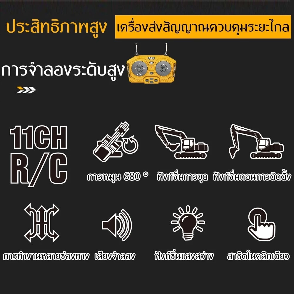 รถของเล่นเด็ก รถขาไถเด็ก รถตักดินของเล่นบังคับ รถขุดบังคับ ขุดตักดินได้ ที่ตักโยกได้ รถล้อแม็กและพลาสติก จำลองเสมือนจริ thumbnail 8