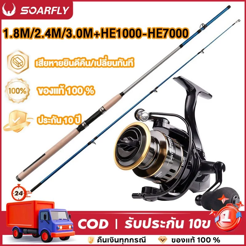 MODOFO รอกสปินนิ่ง รอกตกปลา อลูมิเนียม น้ําหนักเบา แรงลากสูง50KG 7.2:1 รอกหยดน้ำ รอกสปินนิ่ง รอกตกปลา กันสนิม ตกปลาทะเล