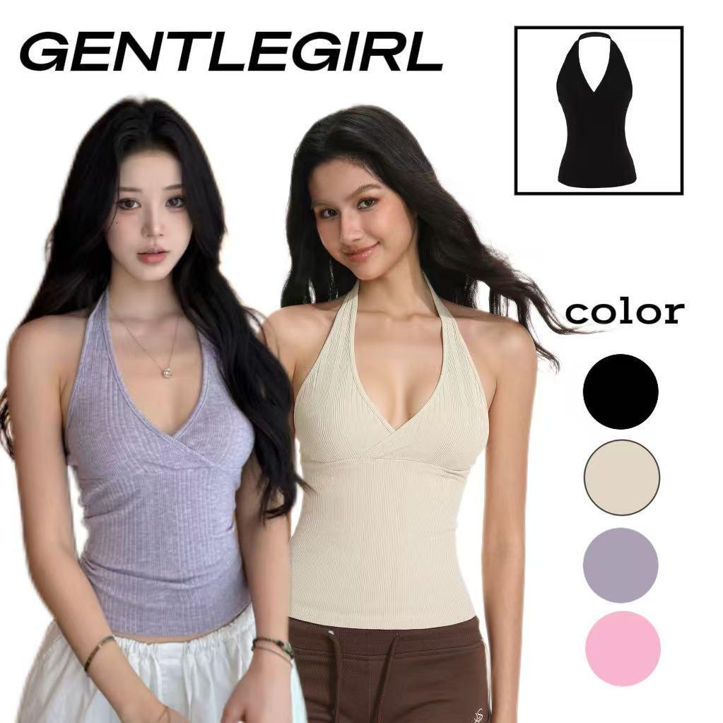 GG🎀จัดส่งที่รวดเร็ว🎀เสื้อกล้ามคอเปิดฤดูร้อนสำหรับผู้หญิง สามารถใส่เป็นเสื้อชั้นในหรือชุดชั้นใน เซ็กซี่ไม่มีแขน เปิดหลัง