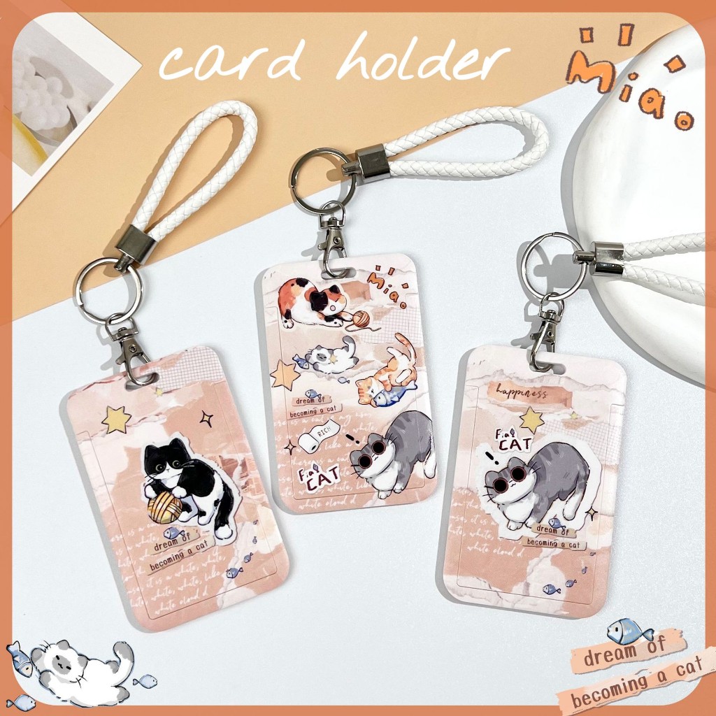 [พร้อมส่ง] card holder ที่ใส่บัตรลายแมว Sunny Day Cat Story ใส่บัตรพนักงาน บัตรโดยสาร ฯลฯ Biangels