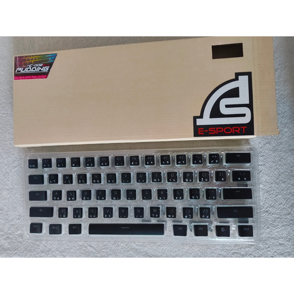 [มือสอง] คีย์แคป Pudding Keycap OEM Profile คีย์อังกฤษ-ไทย สีดำ *ส่งฟรี
