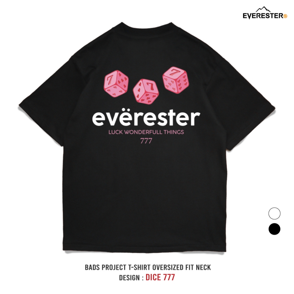 EVERESTER เสื้อไซส์ใหญ่ คอฟิต อก 56"-60" เสื้อยืด Dice 777 ผู้ชาย เสื้อคนอ้วน สีดำ Bexp