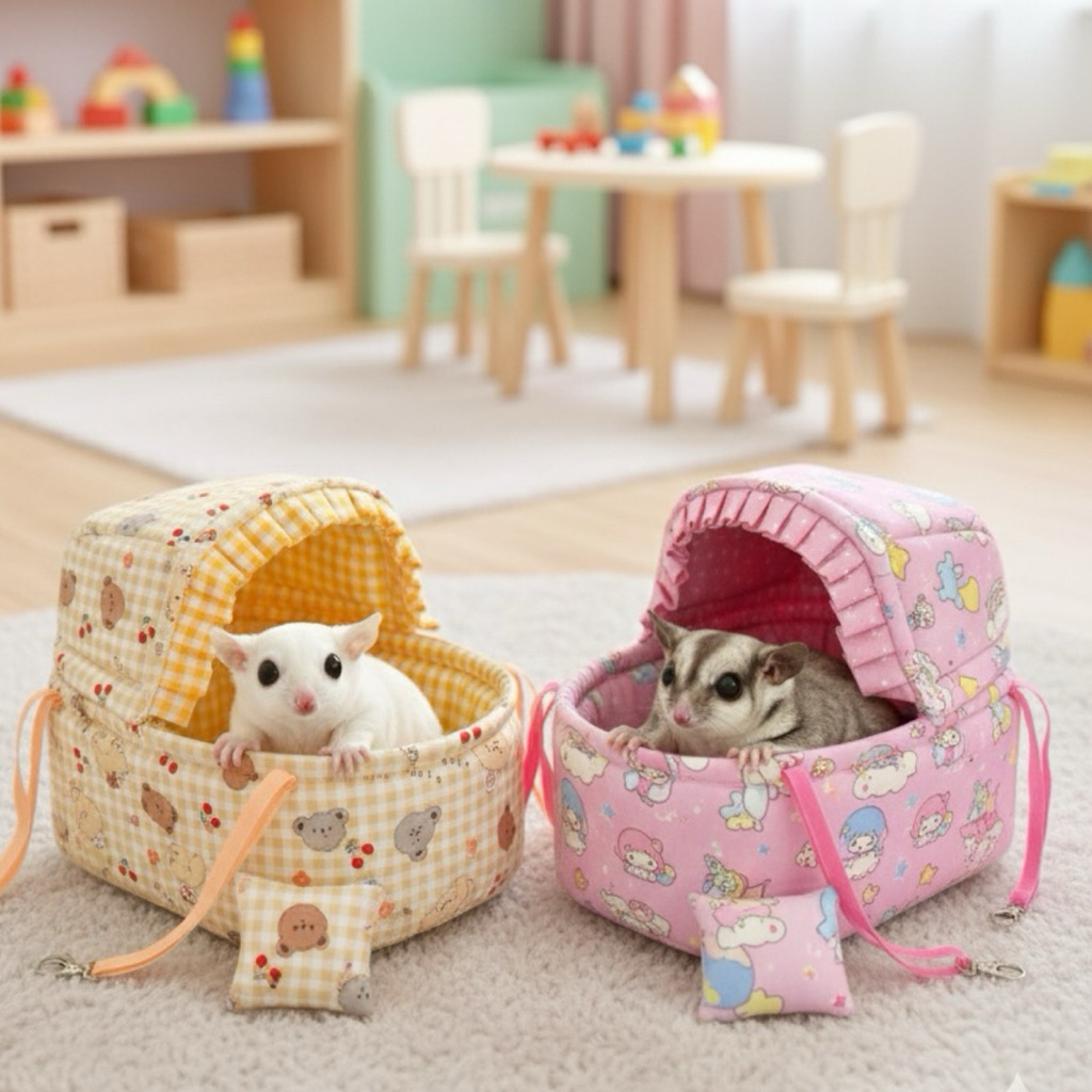 ที่นอน Baby kiss ตั้งหรือแขวนได้ผ้าcotton100% ผ้าลื่นเย็นสบาย ไม่เกี่ยวเล็บง่าย ชูการ์ไกลเดอร์ นก ลิง บุซเบบี้ สัตว์เล็ก