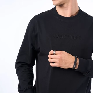 DAVIE JONES [BE FEARLESS] เสื้อสเวตเตอร์ผู้ชาย Logo Regular Fit Sweater สีส้ม ดำ เขียว ครีม SW0079
