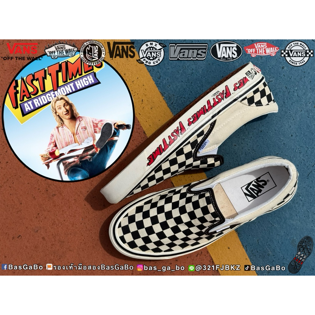 VANS SLIP-ON 98 DX ANAHEIM FACTORY FAST TIMES รองเท้ามือสอง รับประกันแท้ รองเท้าVansมือสอง รองเท้าVa