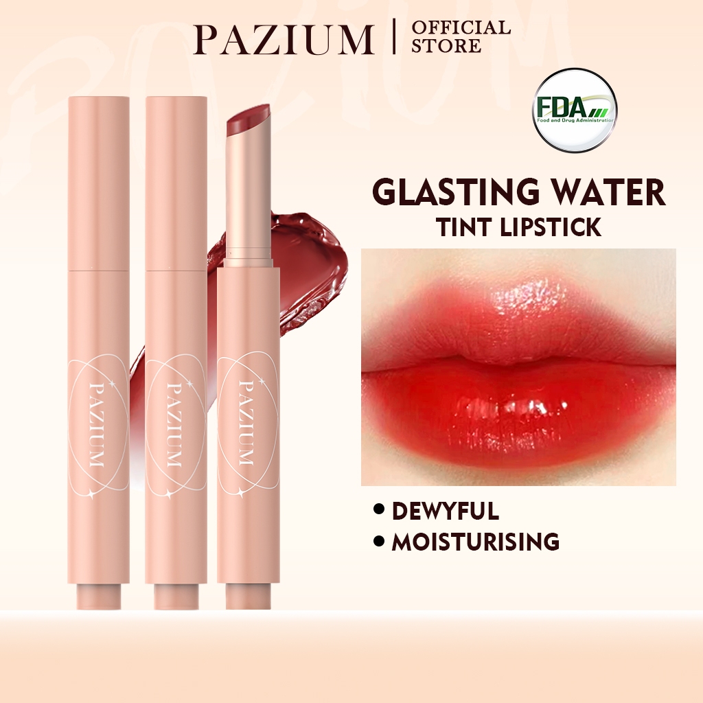 PAZIUM  ลิปสติก ลิปสติกกด Press lipstick เนื้อมันวาว ไม่ตกครอน ไม่แห้งตึง