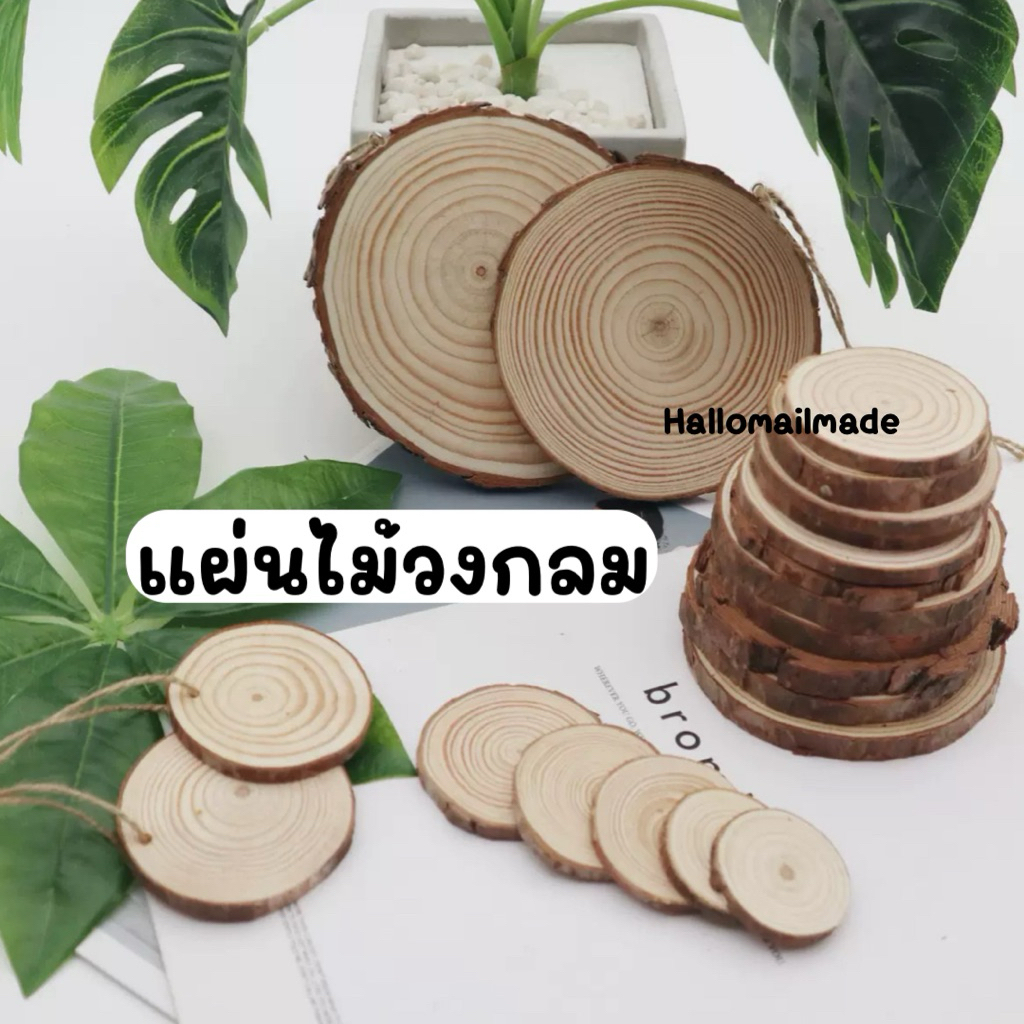 ส่งไว🚛 แผ่นไม้มินิมอล แผ่นไม้วงกลม แผ่นไม้ธรรมชาติ ไม้ ที่รองแก้ว พร๊อพถ่ายสินค้า