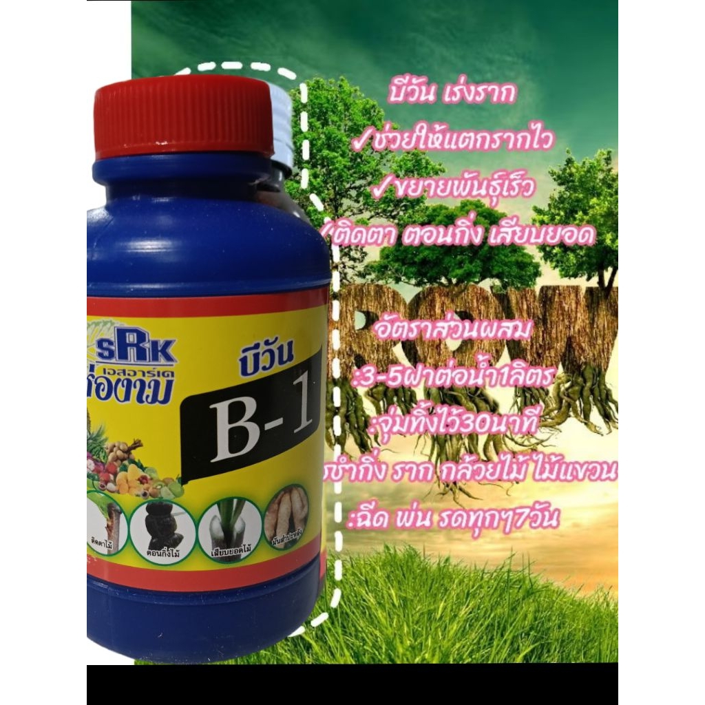 บีวัน(ขนาด100ml) น้ำยาเร่งราก ผสมวิตามินและกรดอะมิโน ช่วยให้พืชแตกรากไว ตอนกิ่งปักชำสมบูรณ์ ใช้คลุกเมล็ดพันธุ์ก่อนปลูก