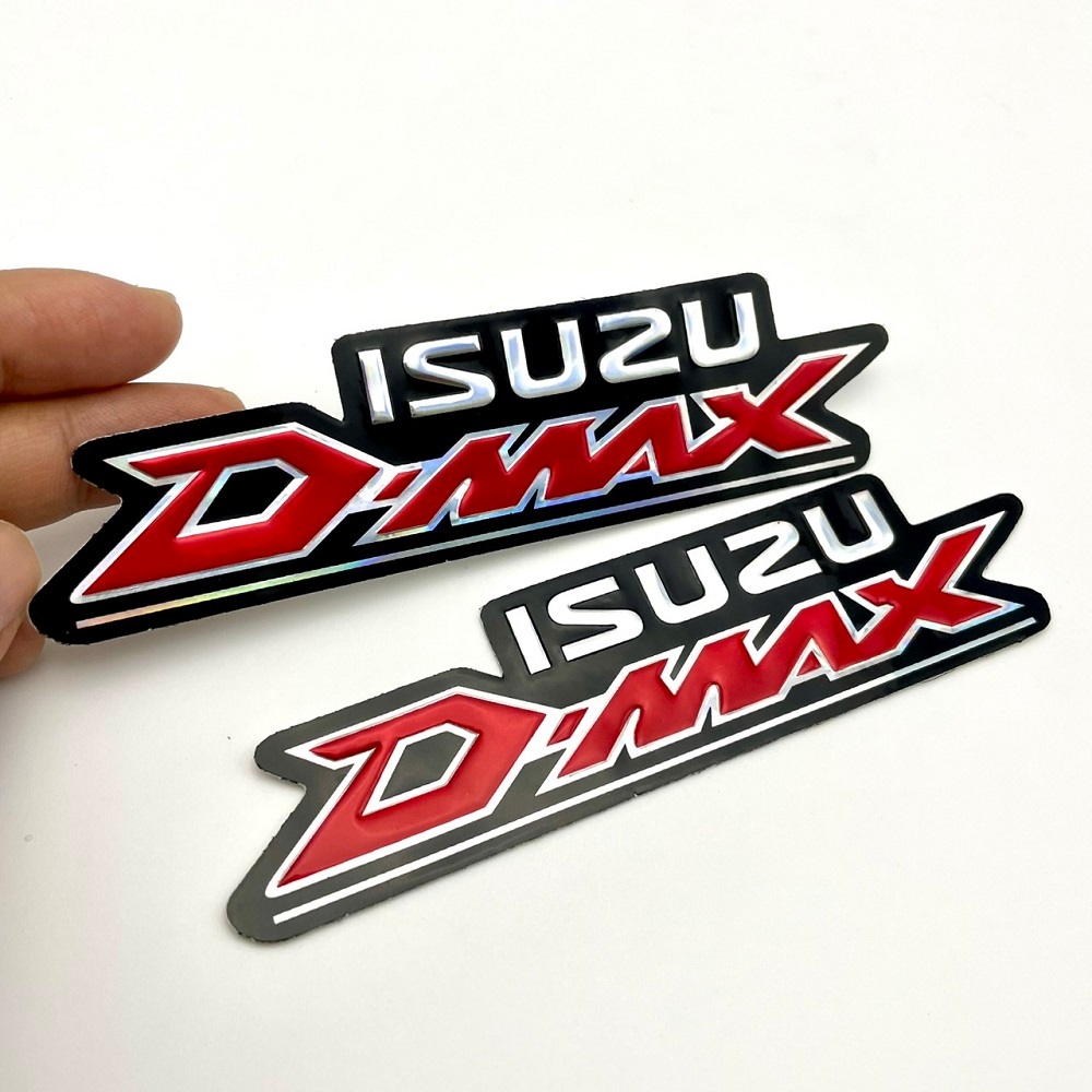 สติ๊กเกอร์ Dmax Isuzu D-Max All New สติกเกอร์ Racing 2ชิ้น 3D ปั๊มนูน แต่งรถกระบะ ติดรถ ดีแม็ก ดีแมค รถซิ่ง ติดขอบประตู