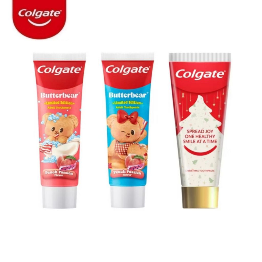 Colgate Limited Edition Merry Christmas Toothpaste 95g คอลเกต เมอร์รี่ คริสต์มาส 95ก. หมีเนย คอลเกต ยาสีหมีเนย 100ก.
