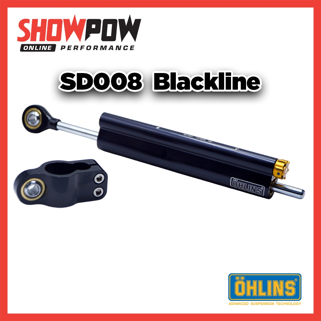 (พร้อมส่ง!) กันสะบัด Ohlins สีดำ SD008 Steering Damper Stroke 68 mm. Blackline ของแท้