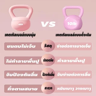 เคตเทิลเบลล์ Kettlebell 4/6/8/10KG เคตเทิลเบลล์แบบนุ่ม ลูกตุ้มยกน้ำหนัก อุปกรณ์ออกกำลังกาย จับสบาย บริหารแขน ขา สะโพก