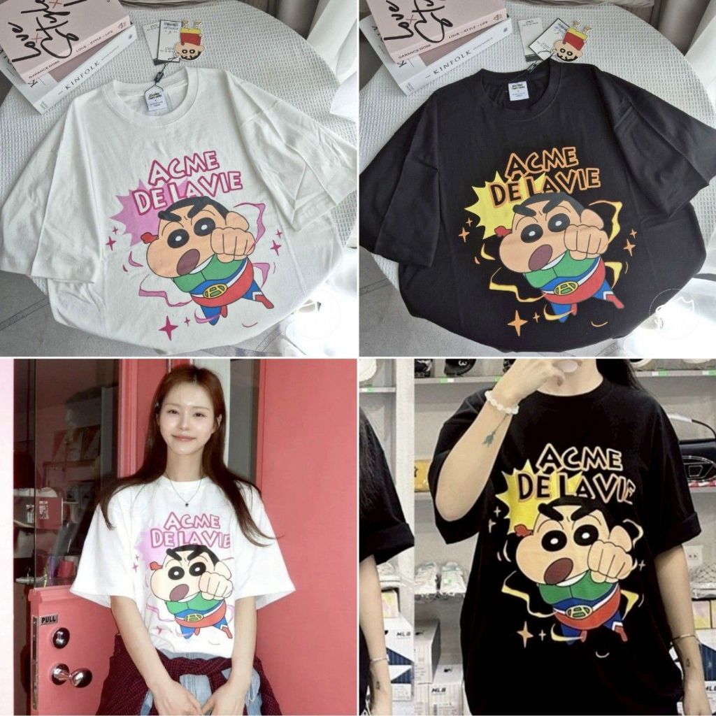 ของแท้ 💯%  ADLV x Action Kamen Shinchan Short Sleeve T-shirt เสื้อยืดแบรนด์ acmé de la vie ลายขินจัง