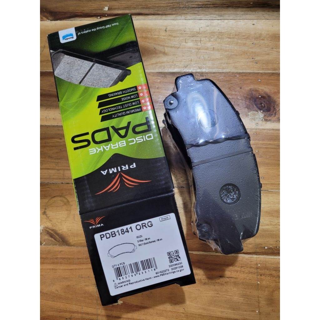 PRIMA ผ้าดิสเบรคหน้า อีซูซุ ดีแม็ก 08-18, Mu-7 08-15,Mu-X 13-19 (PDB1841) Isuzu D-Max