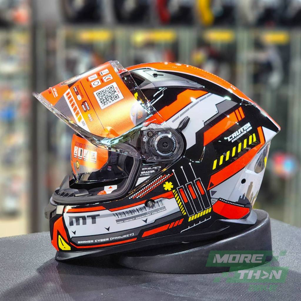 หมวกกันน็อค MT รุ่น BRAKER SV Cyber ลาย Gloss Red