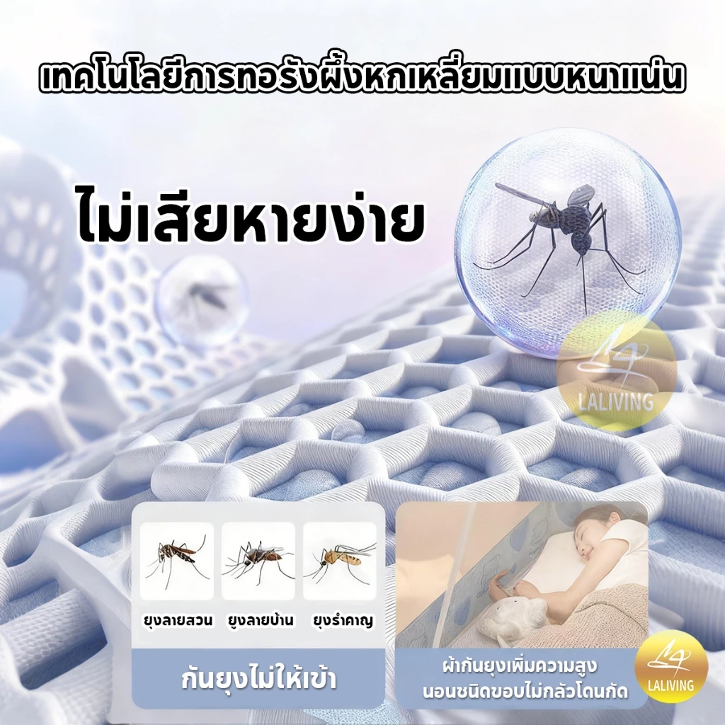 มุ้งกันยุงพร้อมซิป ขนาด 4ฟุต 5ฟุต 6ฟุต มุ้งเต็นท์กันแมลง thumbnail 3