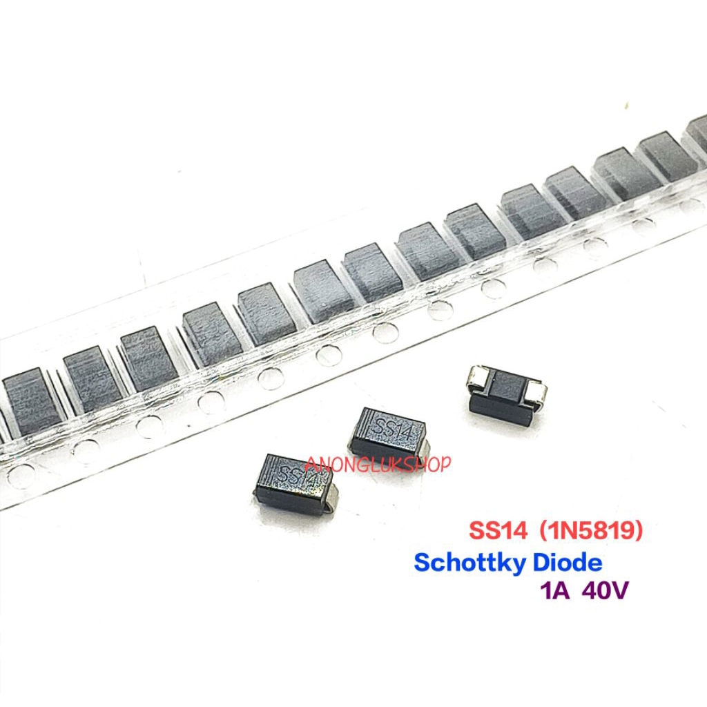 10ตัว SS14 SMD 1N5819 IN5819 Schottky Diode Rectifiers 1A 40V ช็อกกี้ไดโอดแปะปริ้น