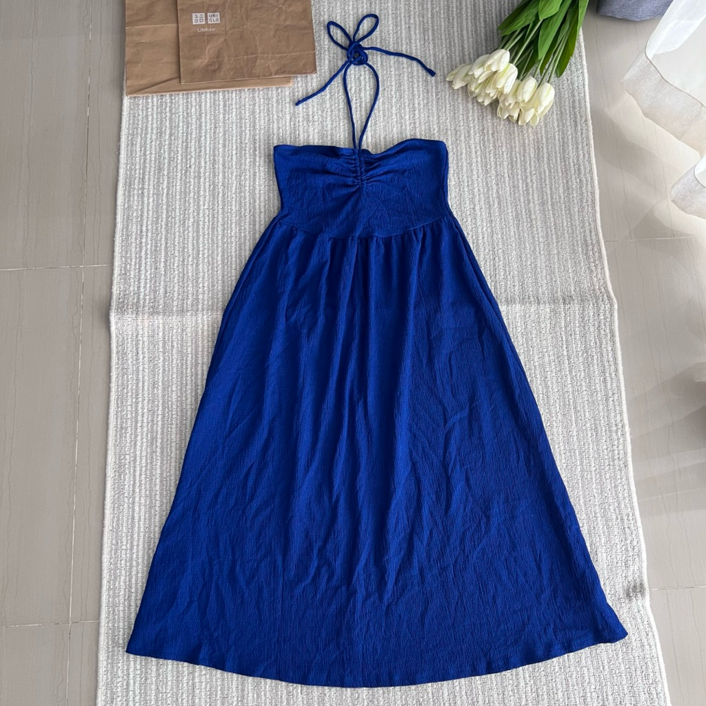 ชุดเดรส คล้องคอ แบรนด์ H&M แท้💯 S อก 36 (มือ 2)