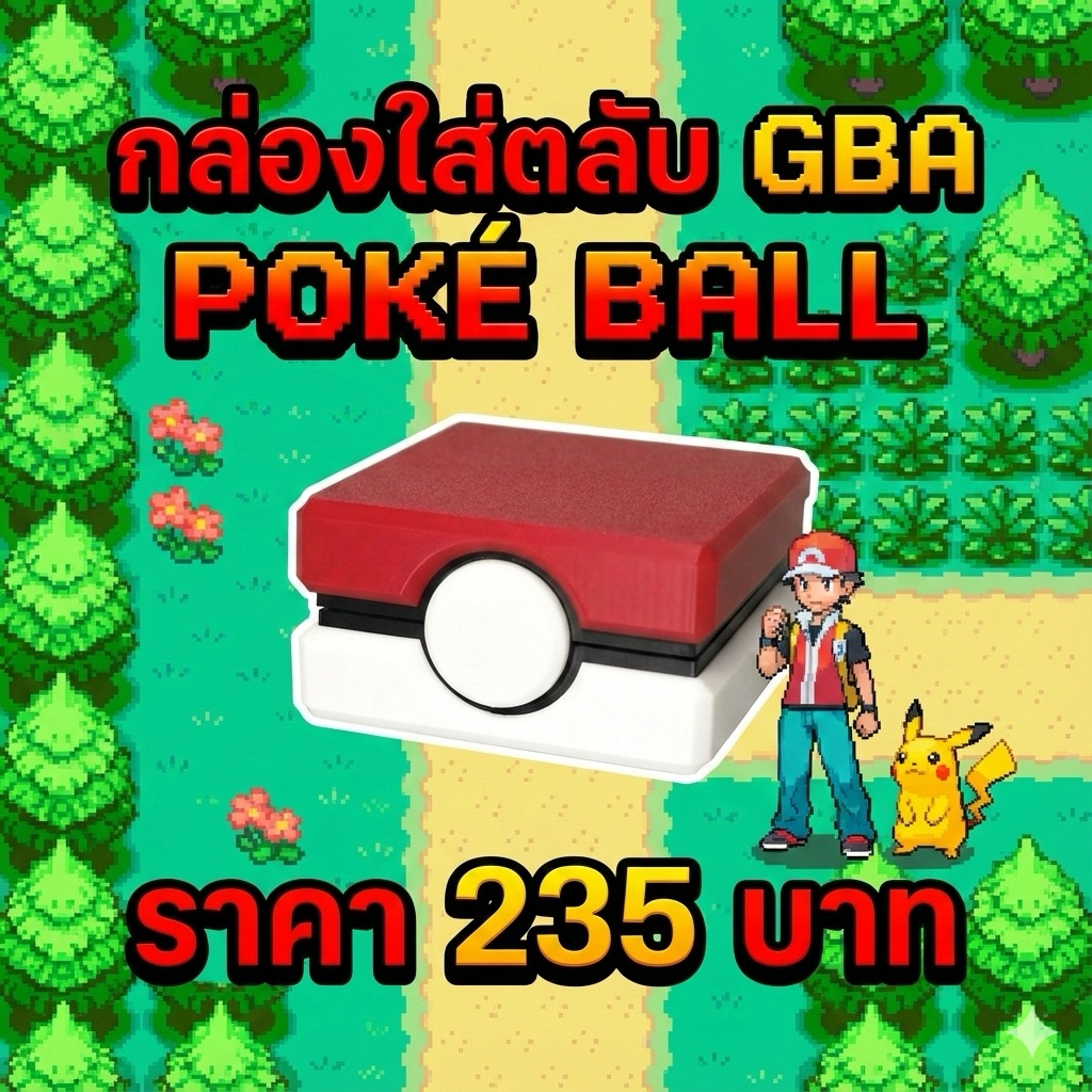 กล่องใส่ตลับ Gameboy Advance (GBA) Poke ball