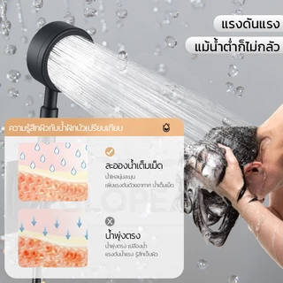 GLOPEARL หัวฝักบัวแรงดันสูง สแตนเลส 304 ดีไซน์ทันสมัย น้ำไหลนุ่มนวล สบายผิว