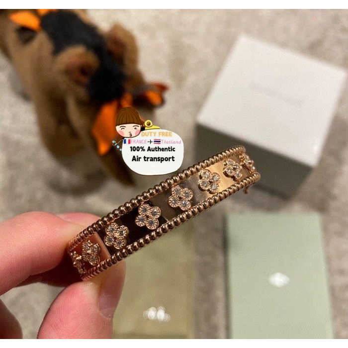 Van Cleef & Arpels กำไลลาย Kaleidoscope ทองโรสโกลด์ ฝังเพชร ของแท้ 100% มีใบเสร็จรับเงิน