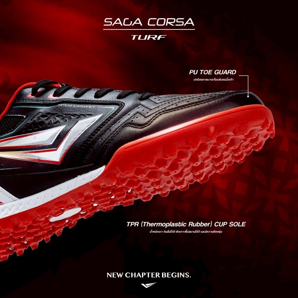 สินค้าลิขสิทธิ์[ของแท้100%]รองเท้าฟุตบอล 100 ปุ่ม WINGZ SAGA