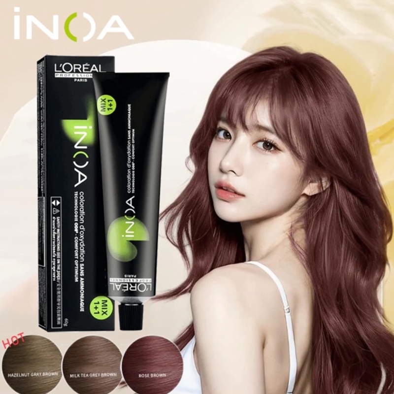 L’Oréal INOA Cream ປ່ຽນສີຜົມ ບໍ່ມີແອມໂມເນຍ (ສີພື້ນ/ສີທຳມະຊາດ) 60g
