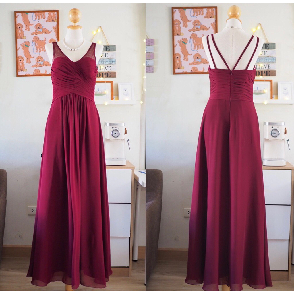 เดรสยาวสีแดงแบรนด์ JJ's House