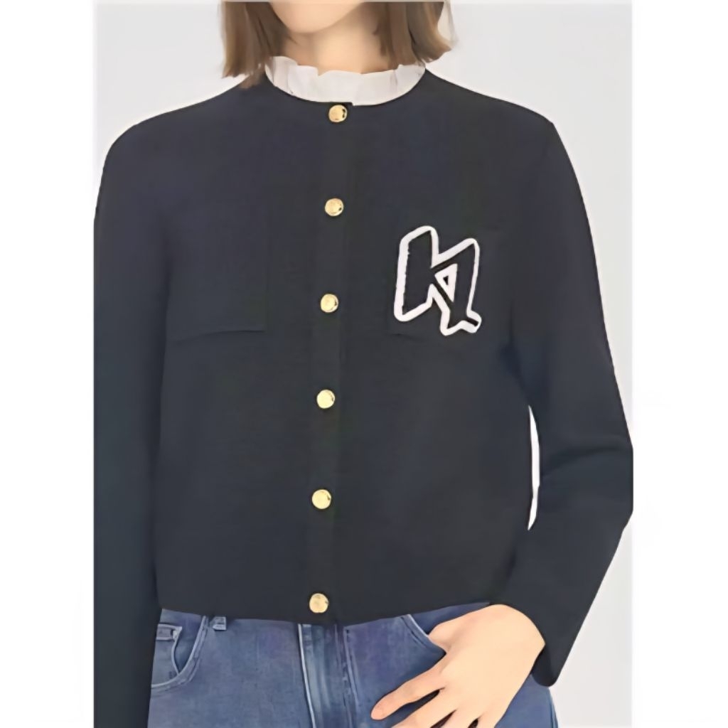 K.ARL Lagerf. eld Cardigan Knitwear  สวย หรูหรา คอปกขาวระบาย ลูกคุณหนูมาก ผ้าไหมพรมอย่างดี