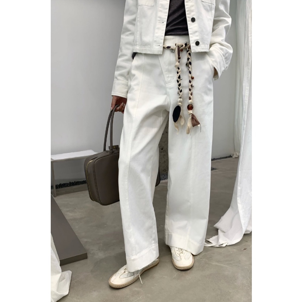 P1206 WHITE DENIM PANTS