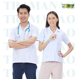 เสื้อกาวน์สั้นแขนสั้น ผ้าวาเลนติโน่และผ้าทวิล ตรามะนาว