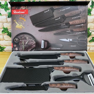 ชุดมีดทำครัว6ชิ้น มีดสแตนเลส กรรไกร และที่ปอกเปลือก