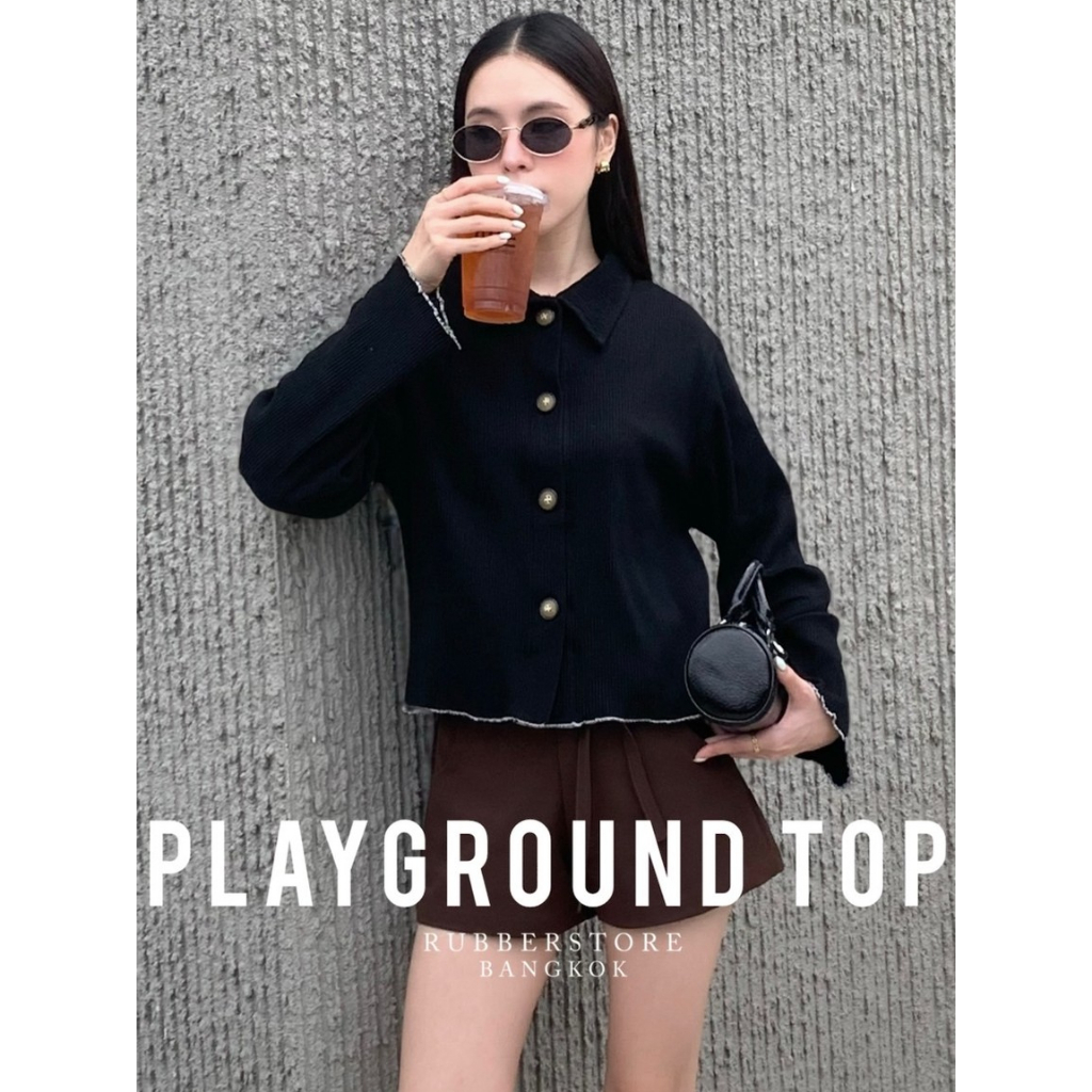 Rubberstore - Playground top เสื้อคอปกแขนยาว