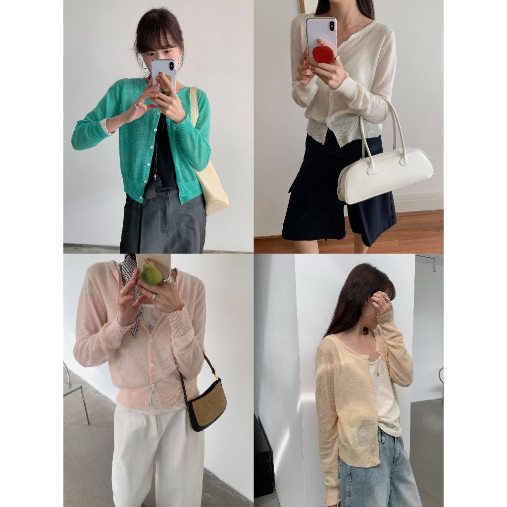 INBYIN - คาร์ดิแกนไหมพรมผ้าบาง BASIC CARDIGAN - I2179