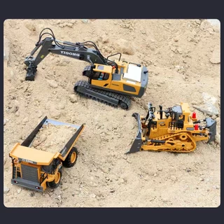 11channel alloy🚧 รถขุดบังคับ 2.4G รถบังคับ 1:20 วัสดุโลหะผสม รถดั้มบังคับ รถของเล่นเด็ก รถจักรเหมืองบังคับไกลโลหะผสมของเ