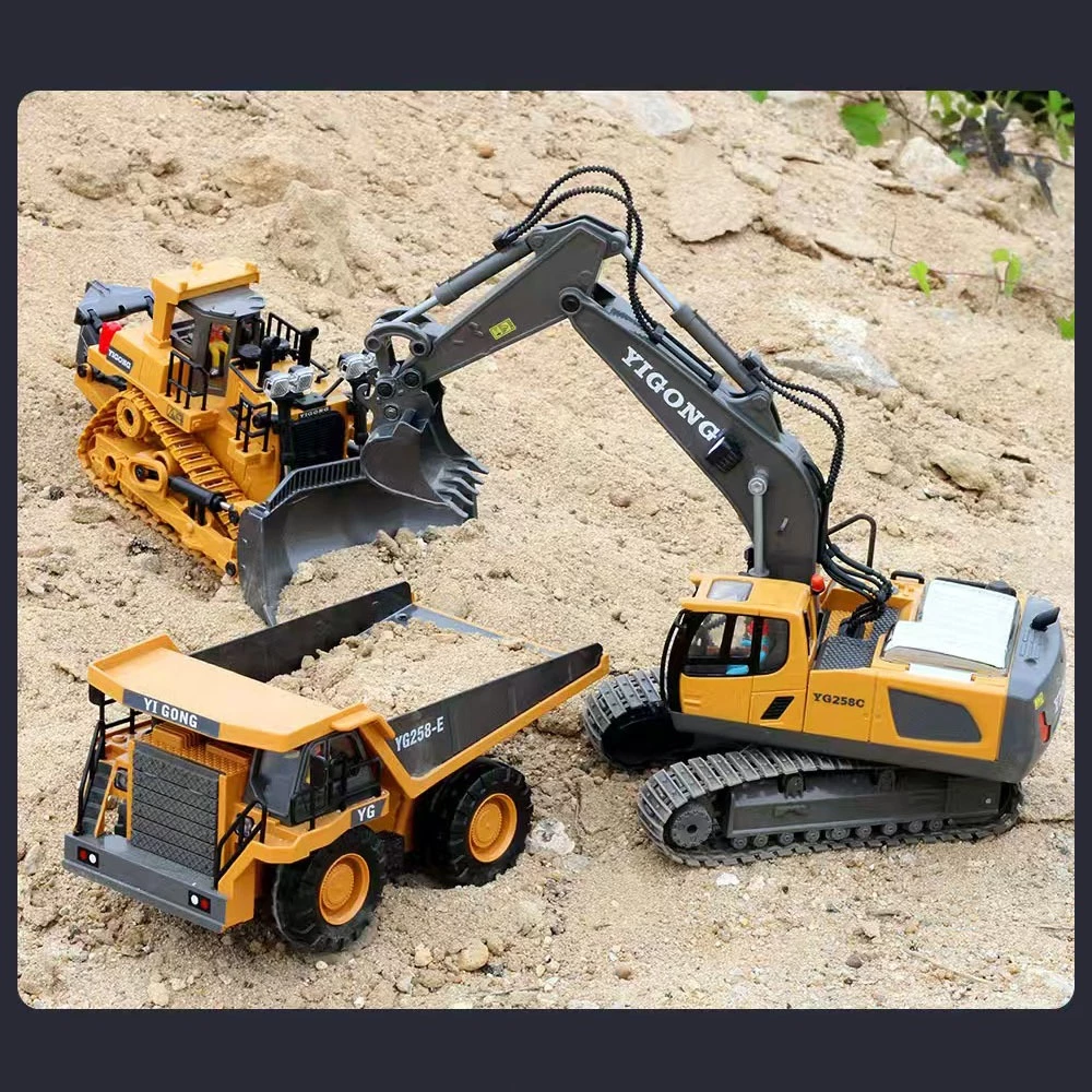 11channel alloy🚧 รถขุดบังคับ 2.4G รถบังคับ 1:20 วัสดุโลหะผสม รถดั้มบังคับ รถของเล่นเด็ก รถจักรเหมืองบังคับไกลโลหะผสมของเ thumbnail 5