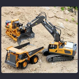 11channel alloy🚧 รถขุดบังคับ 2.4G รถบังคับ 1:20 วัสดุโลหะผสม รถดั้มบังคับ รถของเล่นเด็ก รถจักรเหมืองบังคับไกลโลหะผสมของเ