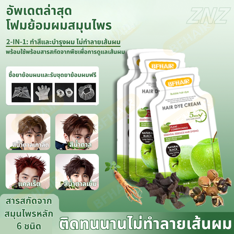 ยาย้อมผมสมุนไพร ยาย้อมผมโฟมธรรมชาติ ปลอดภัย ไม่ทำลายเส้นผม ย้อมผมง่าย