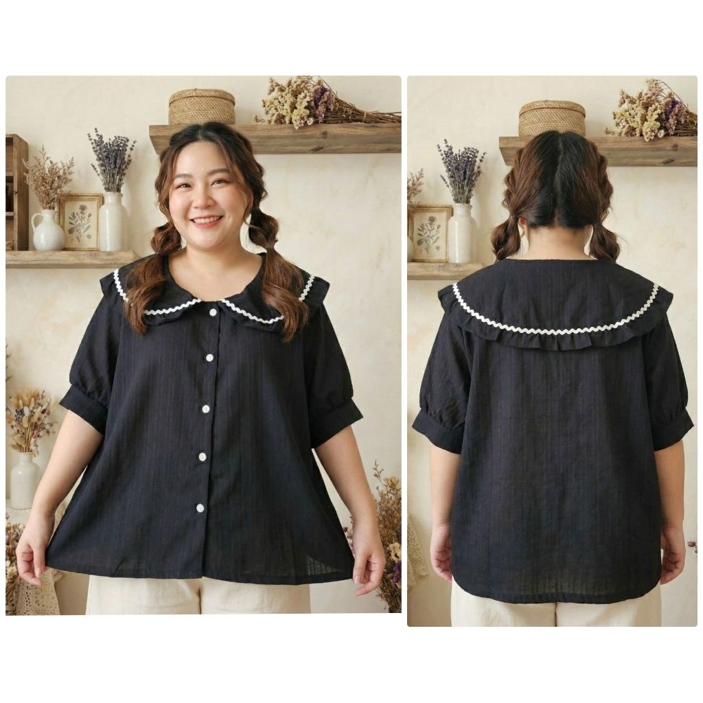 เสื้อปกบัวไซส์ใหญ่ อก 60 นิ้ว เสื้อไซส์ใหญ่ เสื้อคนอ้วน เสื้อสาวอวบ plus size