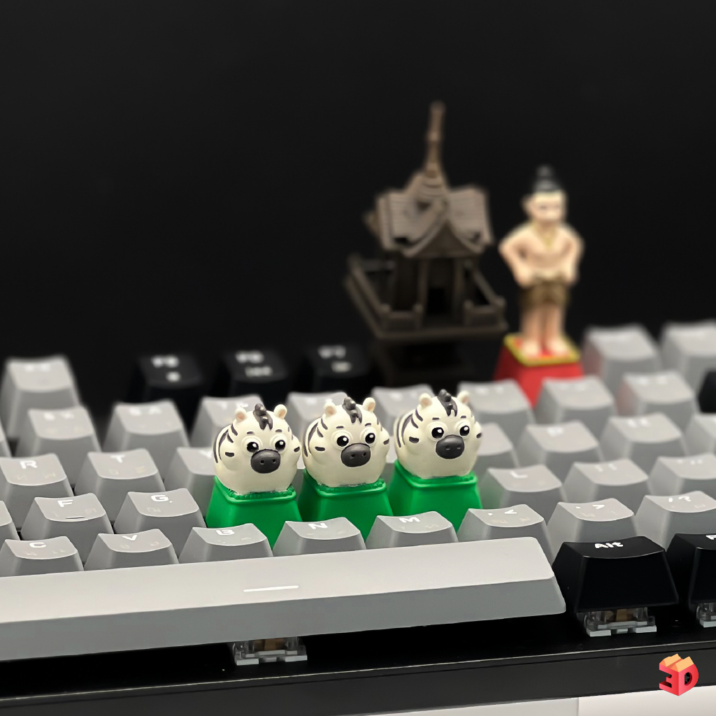 คีย์แคป ม้าลายแก้บน Cute Zebra Keycap (Artisan Handmade) คีย์บอร์ด Mechanical ของตกแต่งโต๊ะ เสริมดวง ของขวัญ