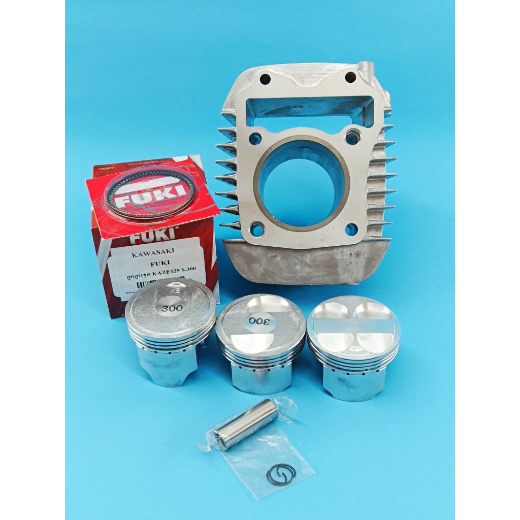 เสื้อสูบ W125i,MSX/KYZ 59 ปลอกยาว พร้อมลูกคาเซ่ (ฟูกิ) 59 มิลสลัก13 หลบวาล์ว 2วาล์ว และ4วาล์ว