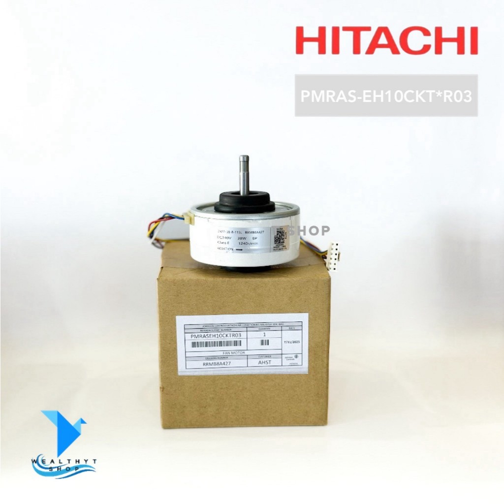 PMRAS-EH10CKT*R03 มอเตอร์แอร์ Hitachi มอเตอร์แอร์ฮิตาชิ มอเตอร์คอยล์เย็น RRMB8A427 38W. อะไหล่แอร์ ข