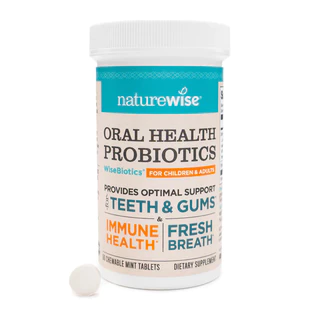 เสริมระบบภูมิคุ้มกัน หู คอ จมูก ปาก ที่ดีที่สุด! NatureWise Oral Health Chewable Probiotics(No.750)