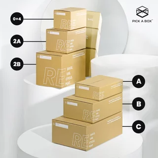 กล่อง ECO BOX (Size 0) เหมาๆ - 100 ใบ /แพ็ค : กล่องพัสดุรักษ์โลกผลิตจากเยื่อไม้รีไซเคิล PICK A BOX