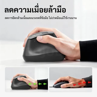 GOOJODOQ เมาส์ไร้สาย Mouse หลักสรีรศาสตร์ บลูทูธ 2.4G โหมดคู่ การตั้งค่า DPI 5 ระดับ ปิดเสียง