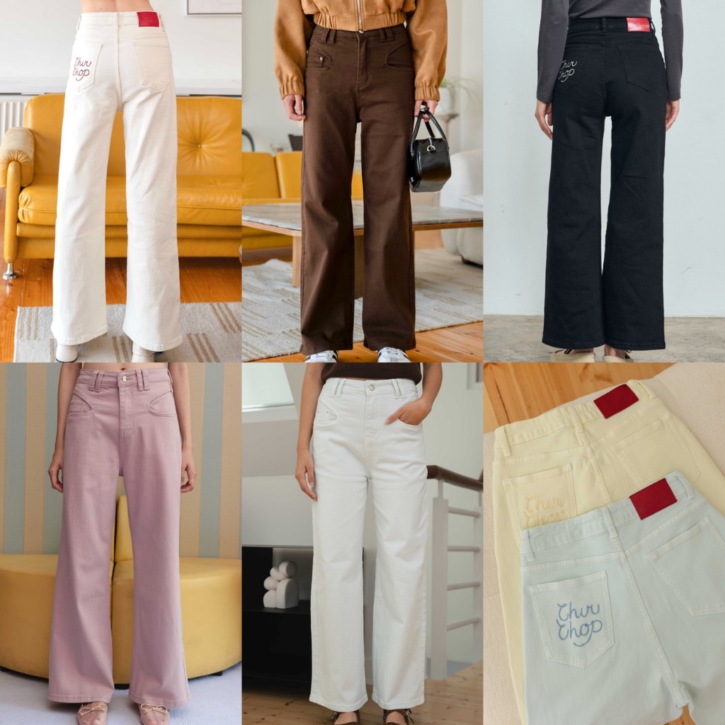 [Trendyลด25%] chuuchop(XS-4XL) Rocky road jeans (C9100) กางเกงยีนส์โลโก้แดง