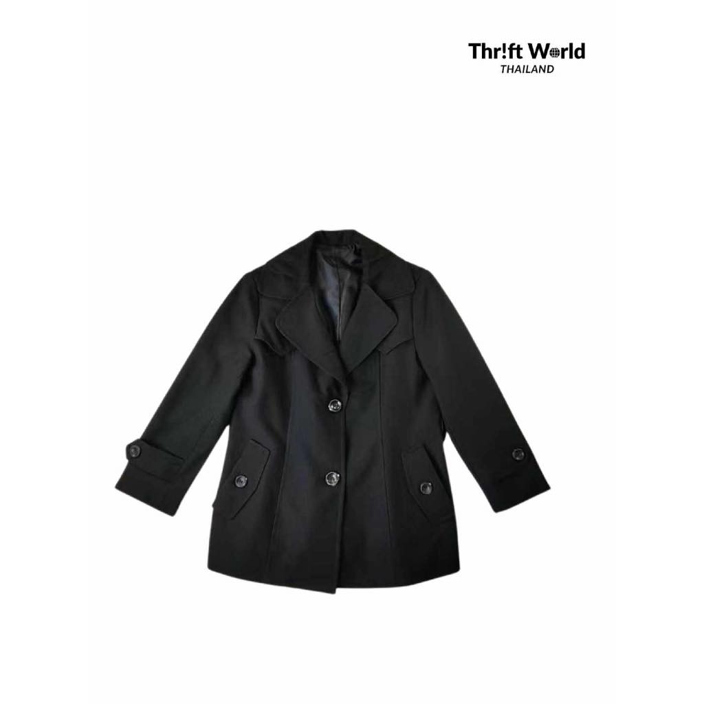 Blazer สูททำงาน เบลเซอร์ แขนยาว ผู้หญิง สีดำ มือสอง S63