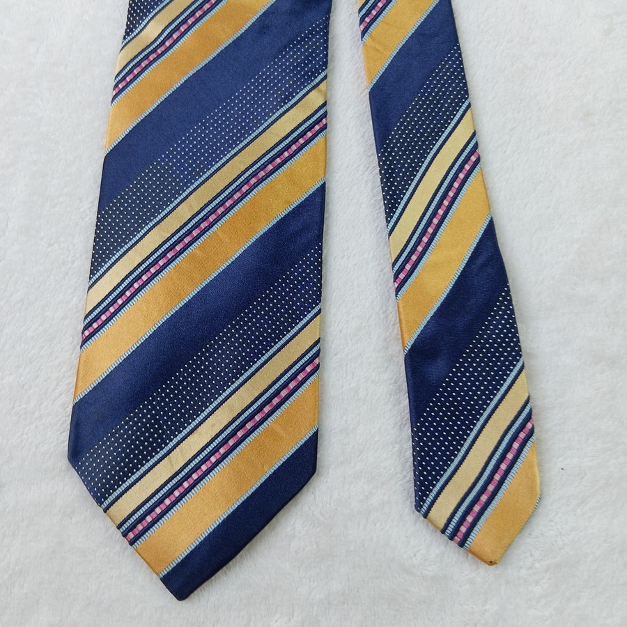เนคไท ลายทาง Ermenegildo Zegna Silk Blend Tie Multicolor Striped Collection Made in Italy