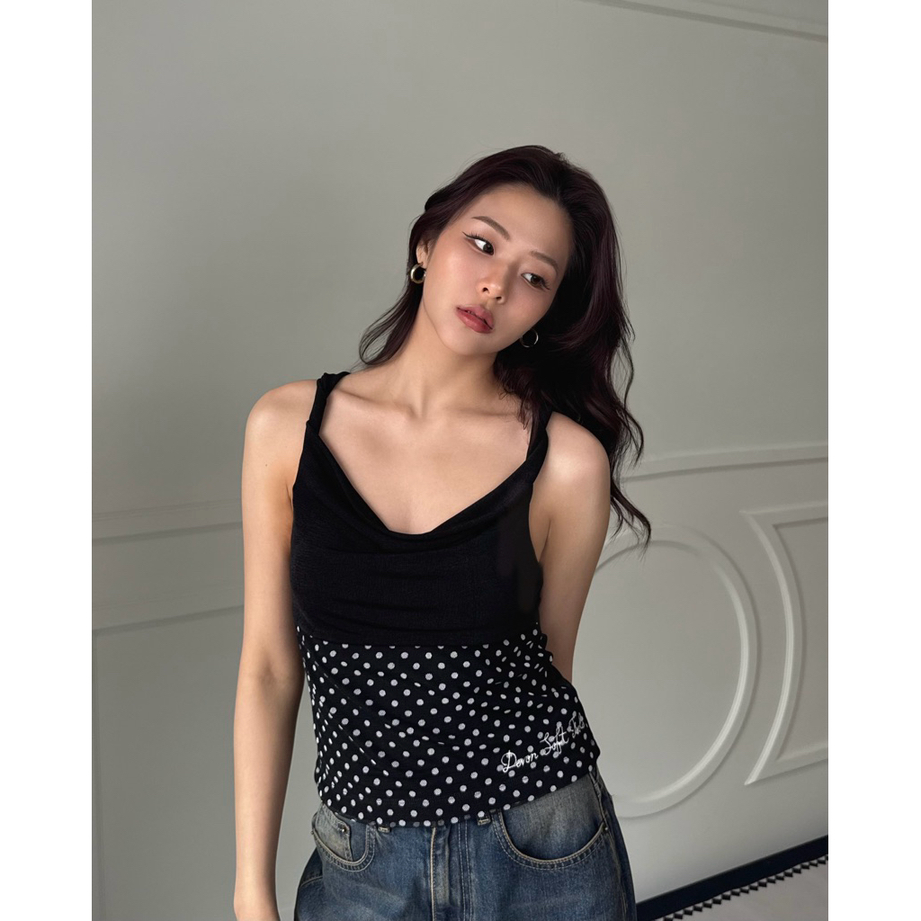 Devon Cowl Neck Glam Tank Top