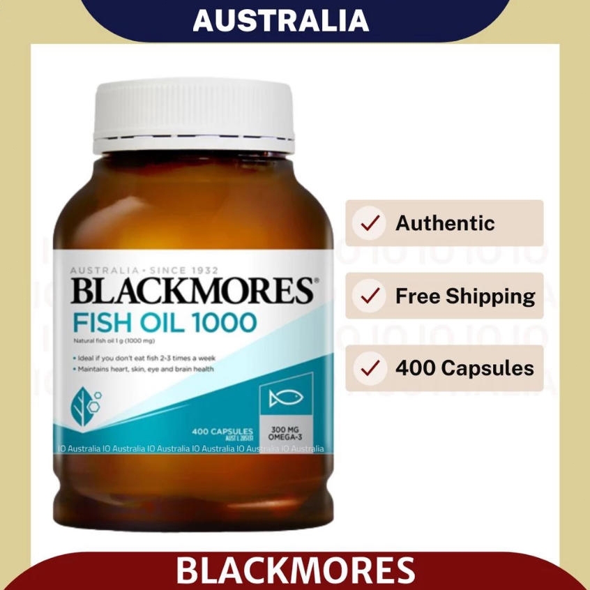 Blackmores Fish Oil 1000mg Omega-3 400 Capsules แบล็คมอร์ส น้ำมันปลา จากออสเตรเลีย